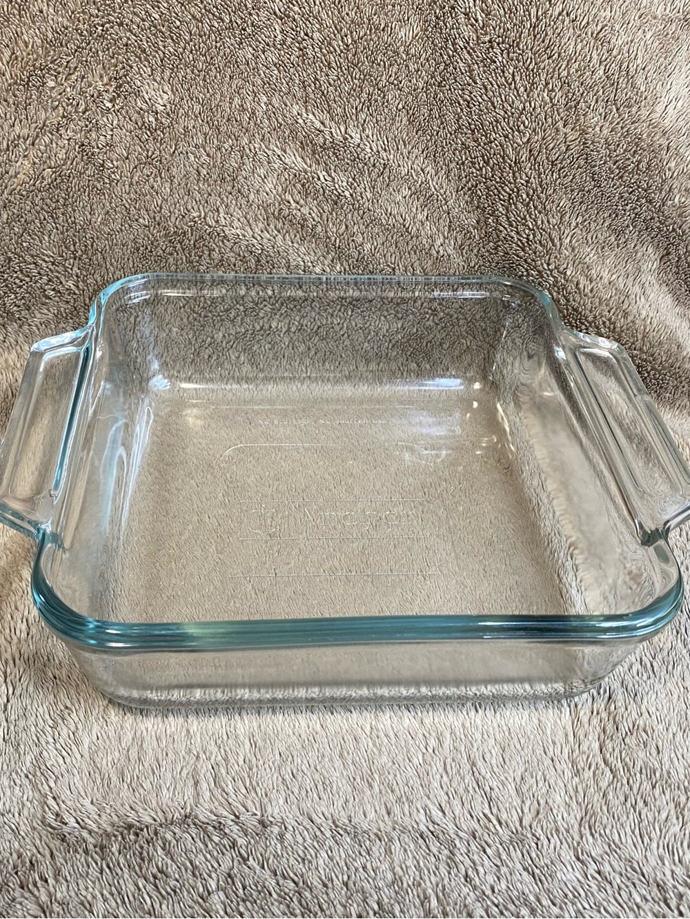 Anchor Hocking Square 8x8 Clear Glass Baking Dish Casserole USA Vintage